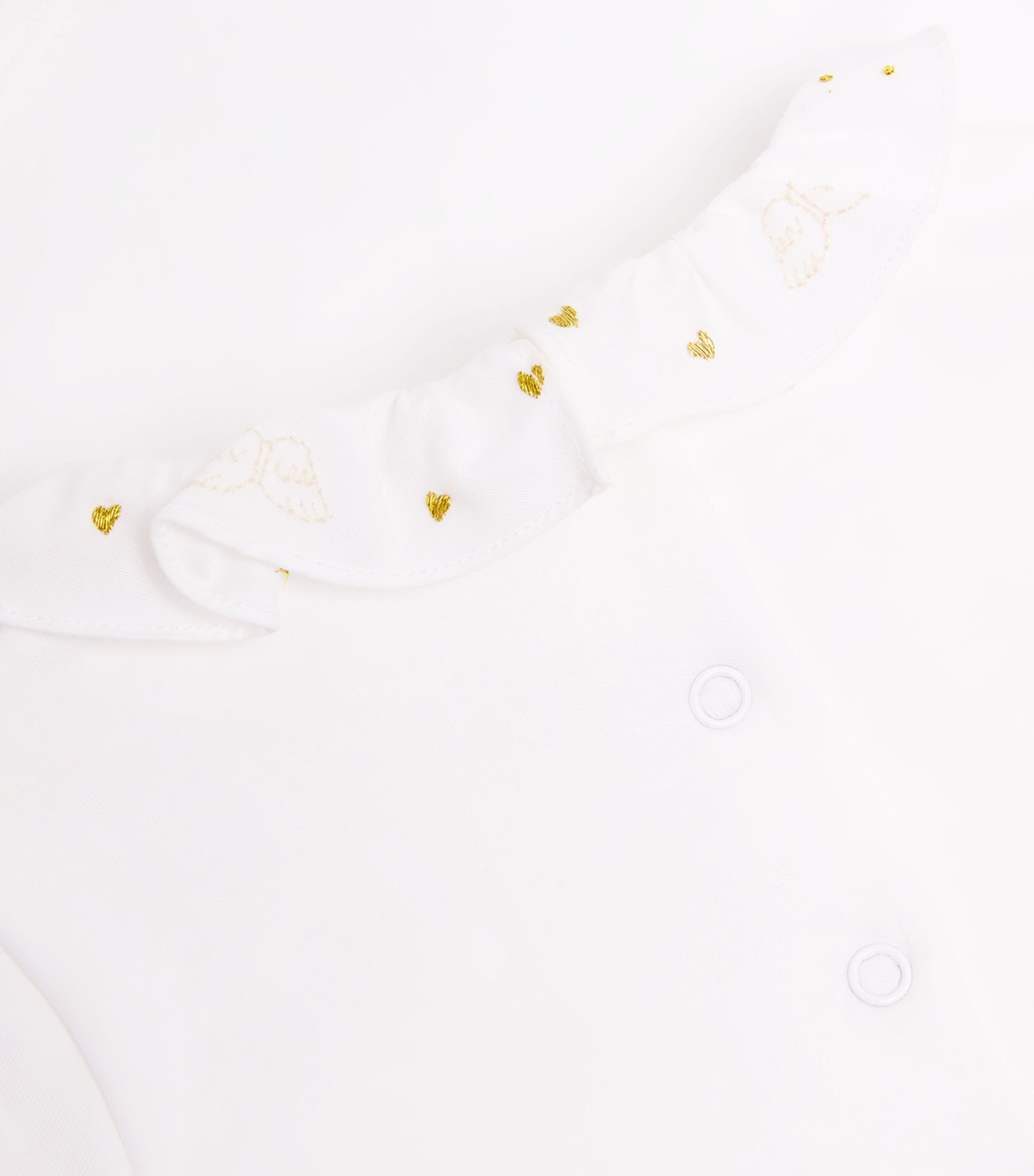 Marie-Chantal Pima Cotton Angel Wing Ruffle Collar Bodysuit (0-18 Months) White Image 3