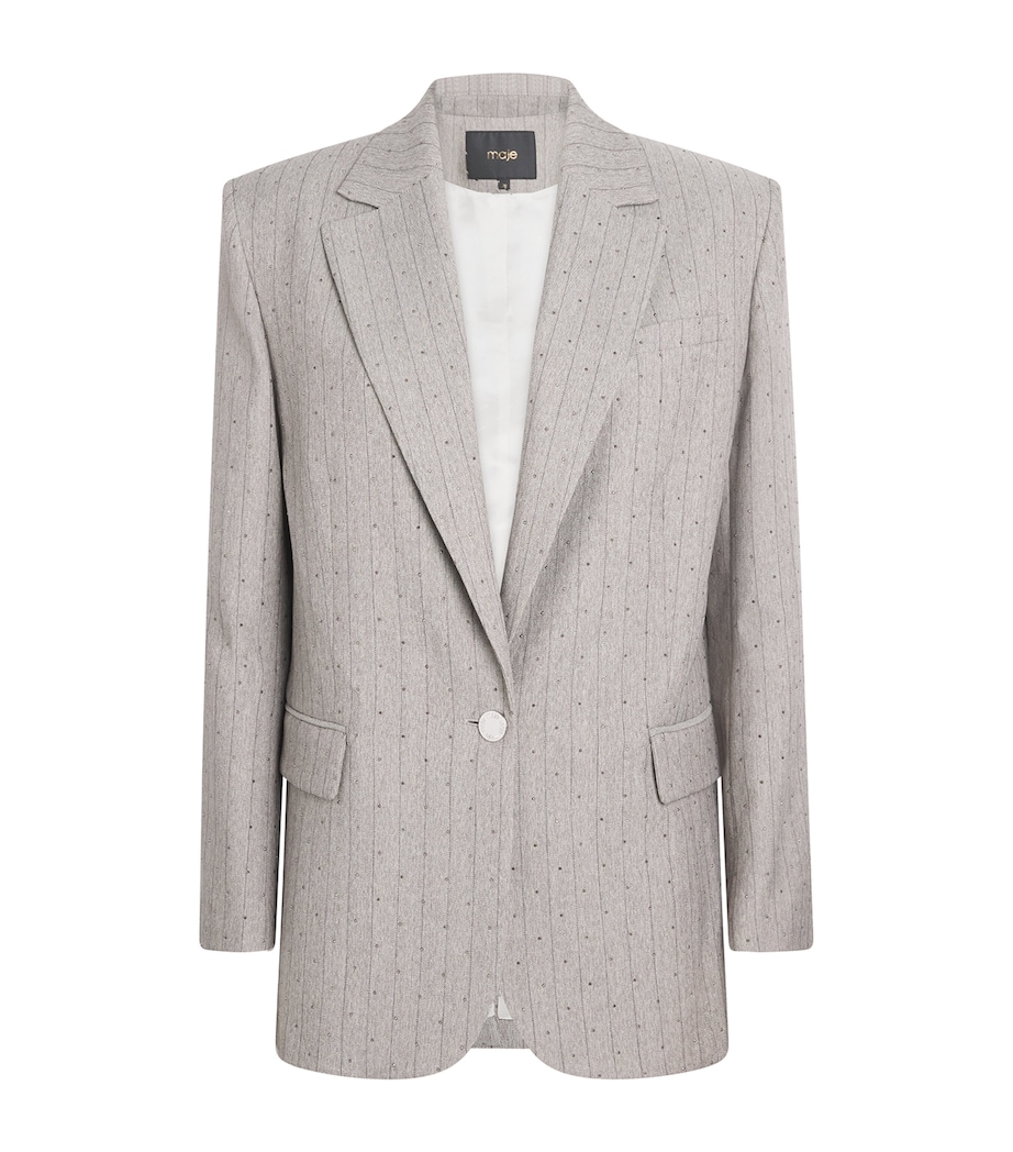 Embellished Stripe Blazer LIGHT GREY Image 1