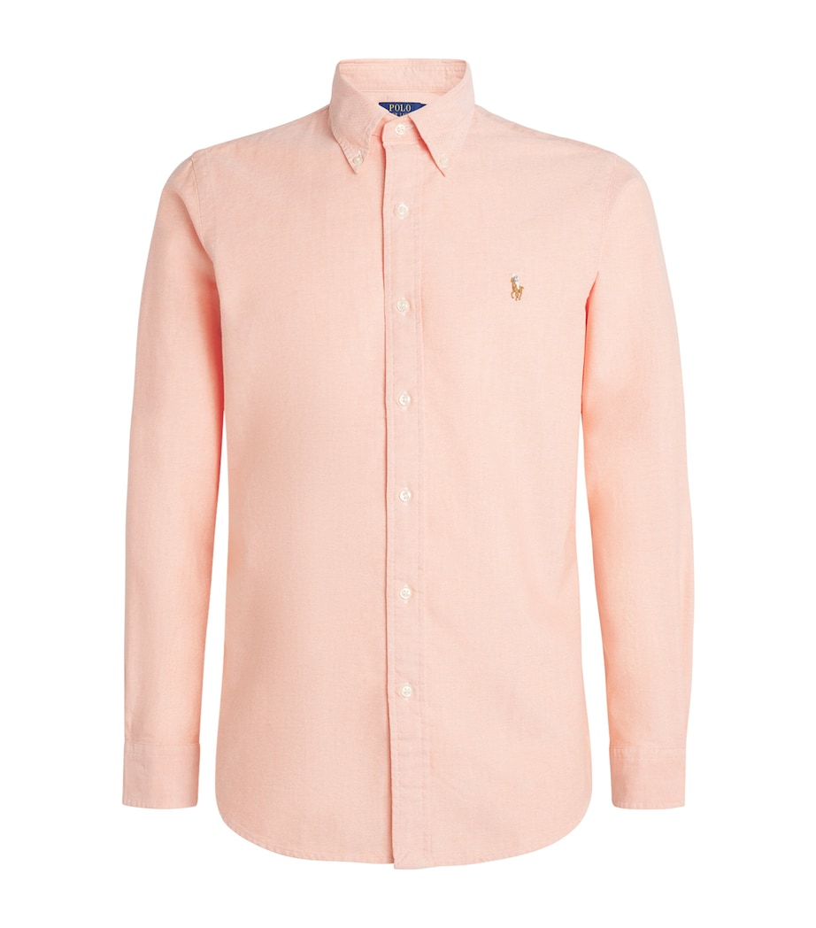 Polo Ralph Lauren Mens Custom Fit Oxford Shirt Kona Orange Image 1