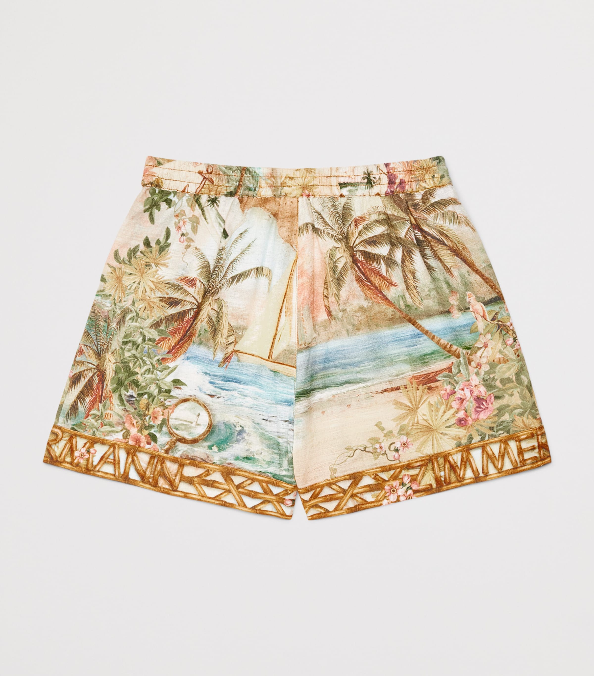 Zimmermann Kids Cotton Mahon Shorts (2-12 Years) Island Map Blue Image 2