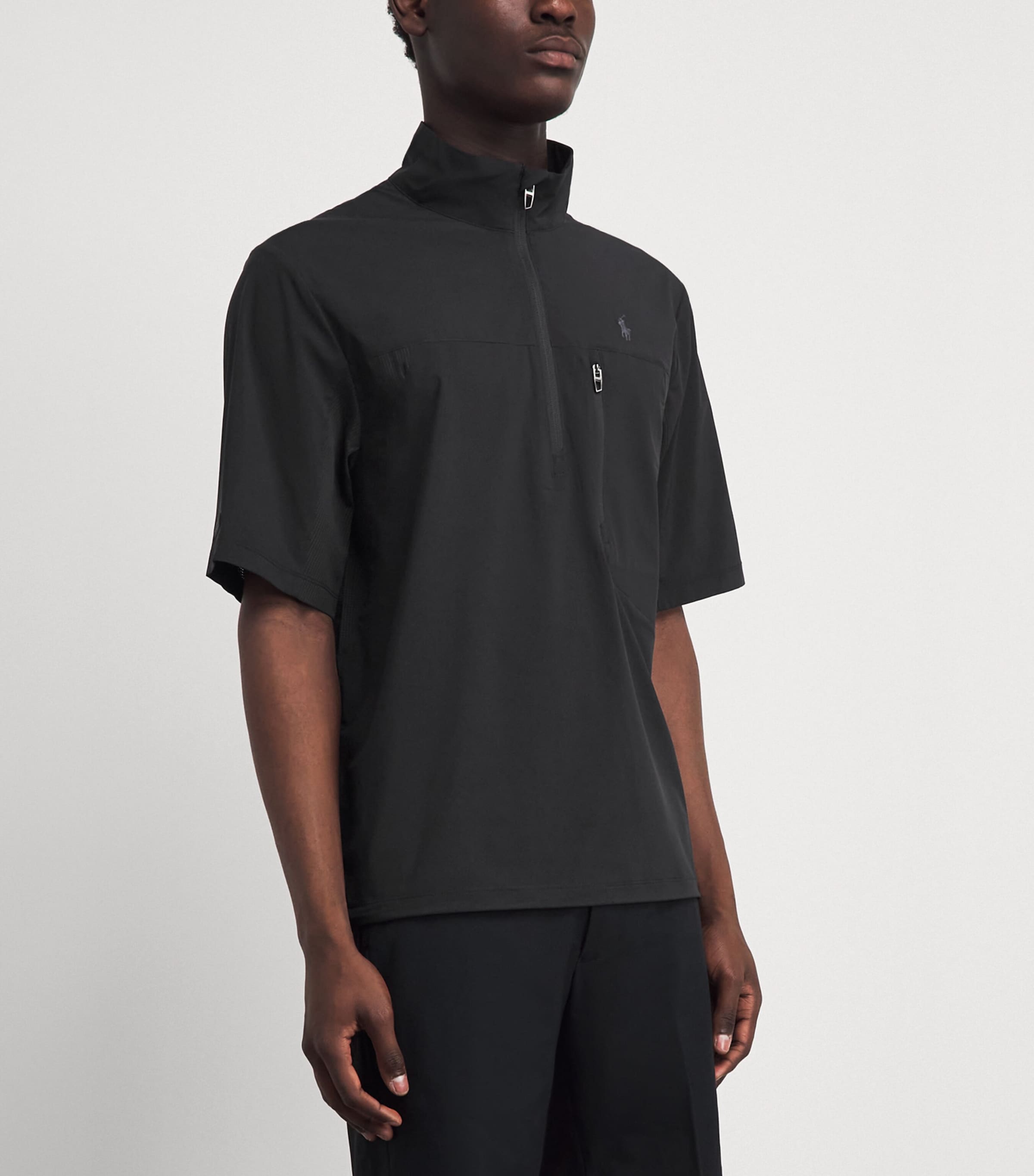 RLX Ralph Lauren Mens Wate-Repellent Half-Zip Top Polo Black Image 4