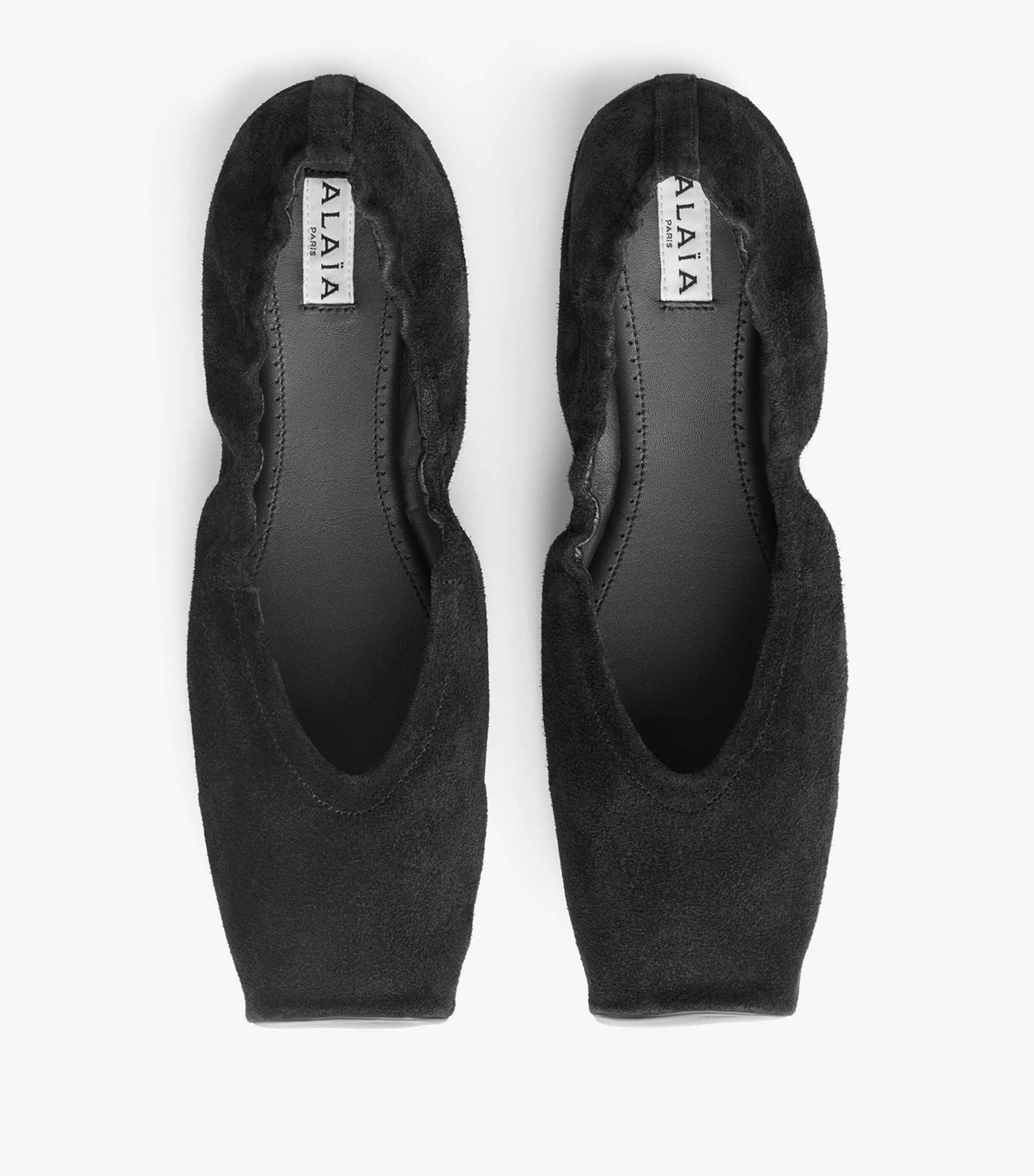 Suede Slip-On Ballet Flats NOIR Image 2