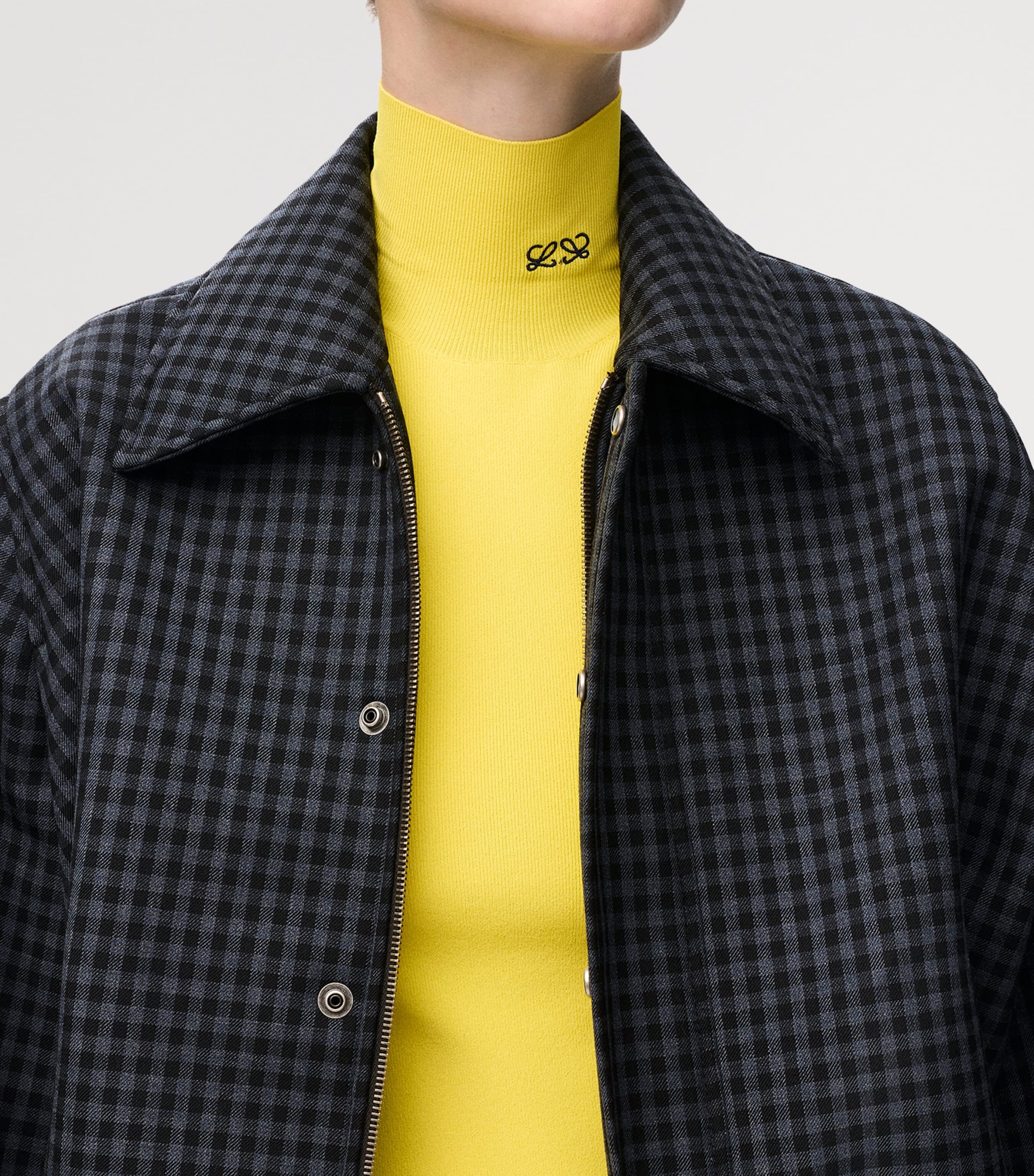 LOEWE Womens Wool-Blend Drawstring Jacket Blue/black Image 5