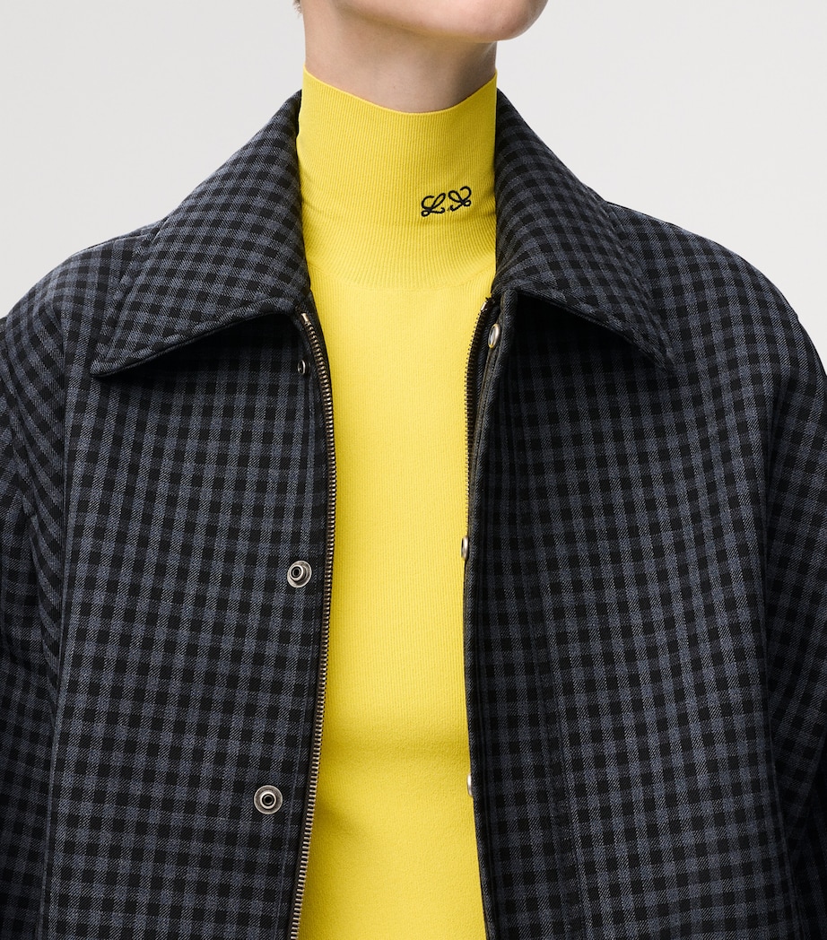 LOEWE Womens Wool-Blend Drawstring Jacket Blue/black Image 5