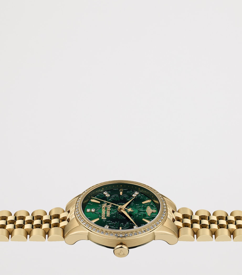Vivienne Westwood Stainless Steel Little Wallace Watch 32mm Gold Green Image 2