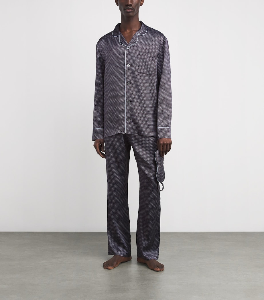 Silk Snaffle Print Pyjama Set BURGUNDY Image 2