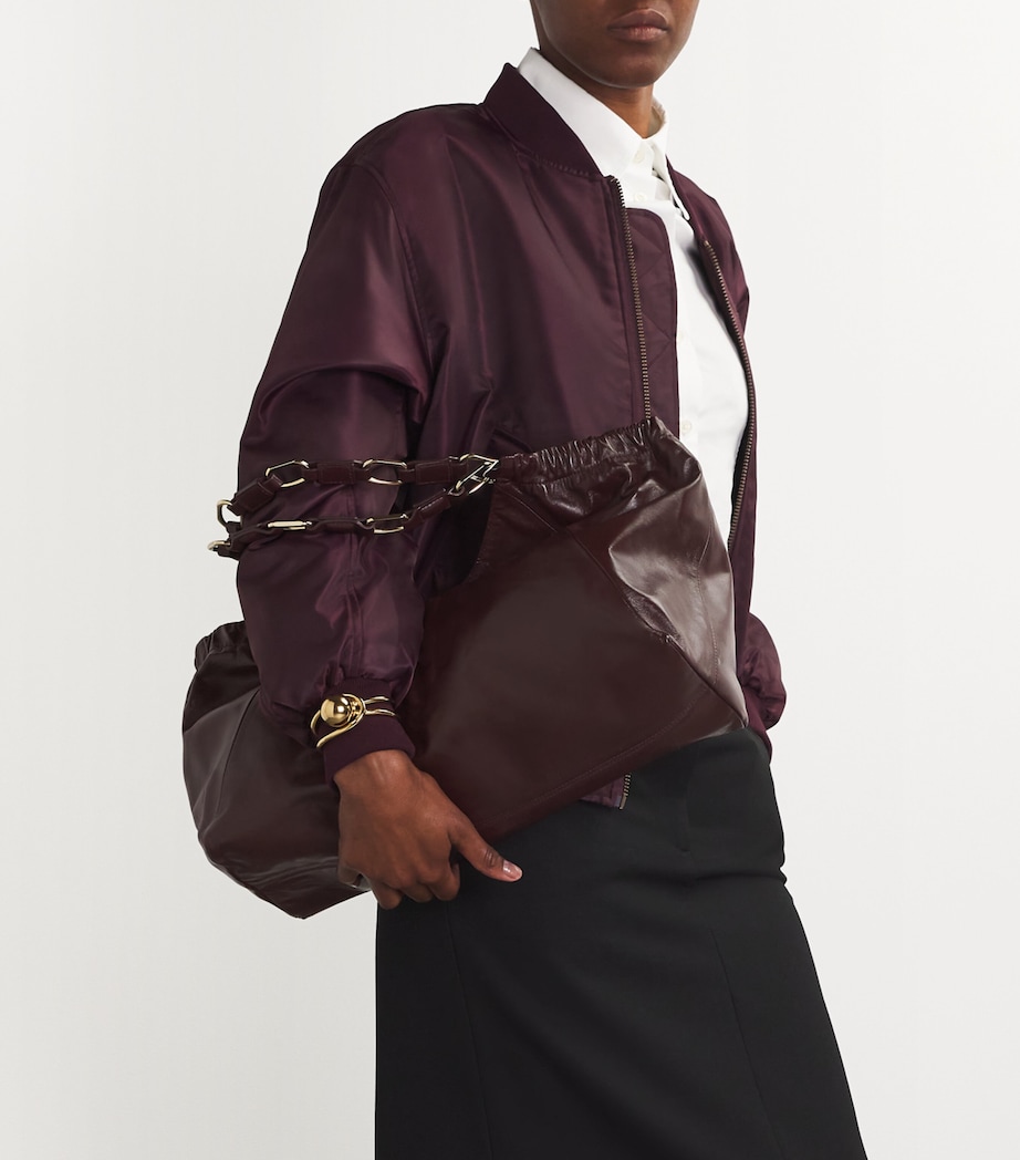 ANINE BING Medium Leather Kate Tote Bag Bordeaux Image 2