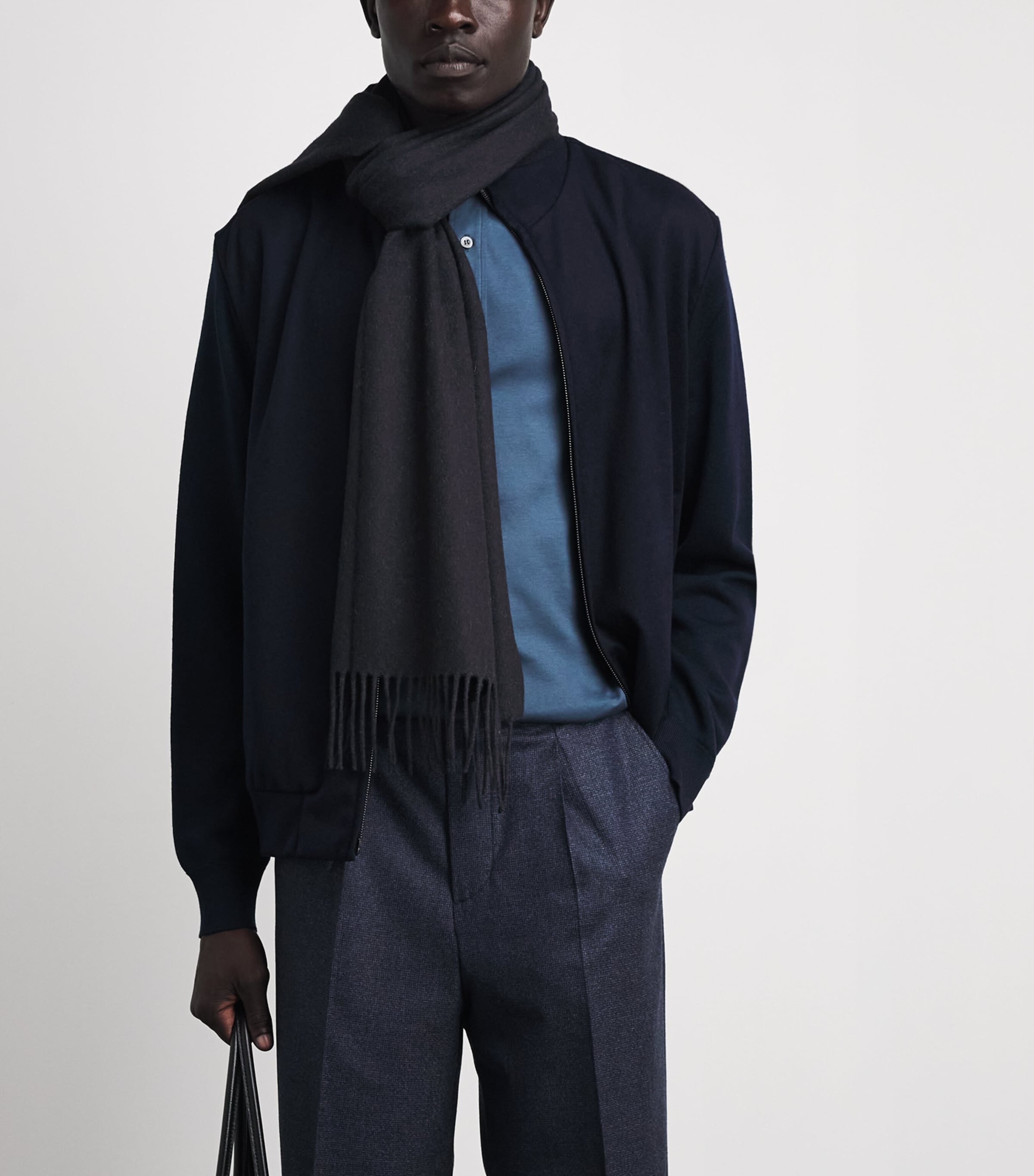 Canali Wool Fringe Scarf Image 3