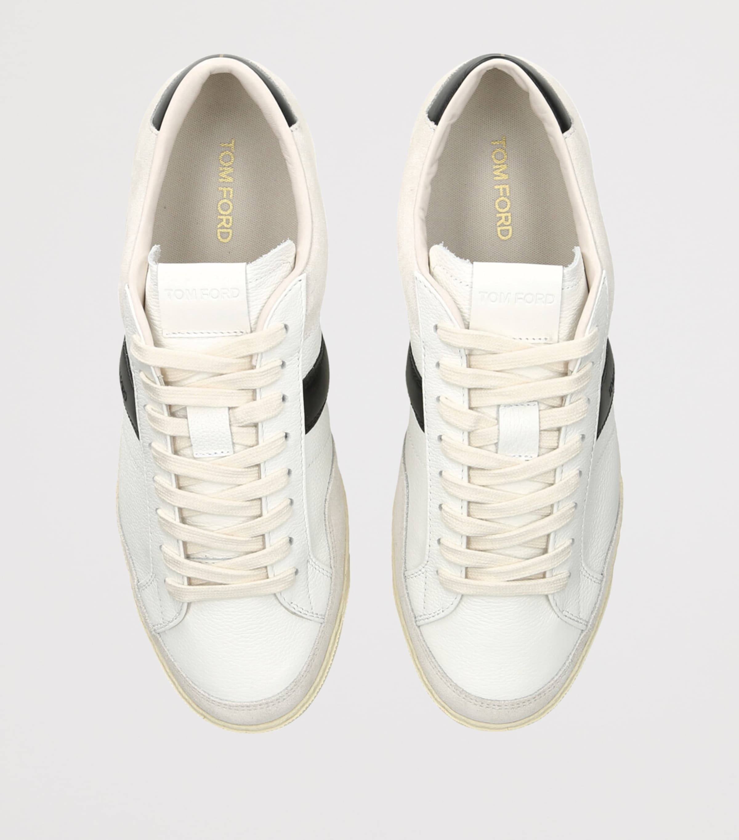 Leather-Suede Terence Sneakers WHITE/BLK Image 4