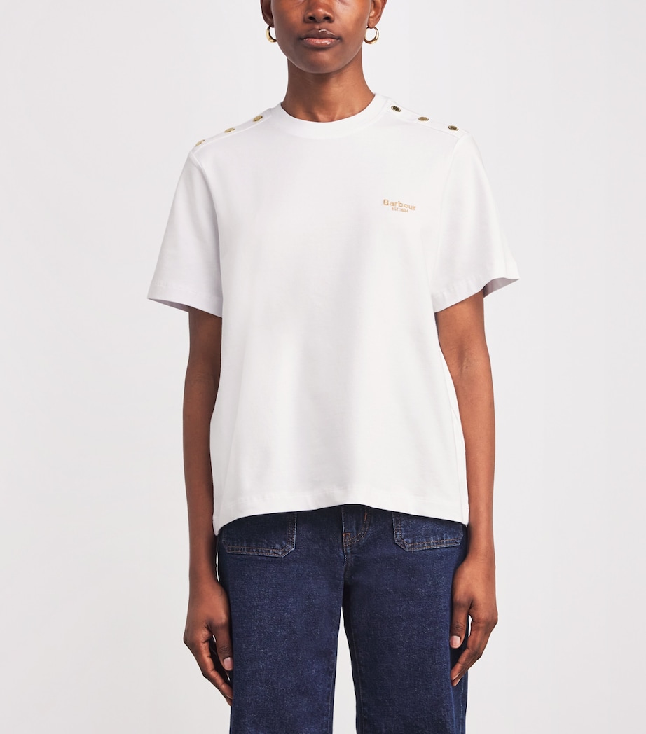 Stretch-Cotton Marla T-Shirt WHITE Image 3