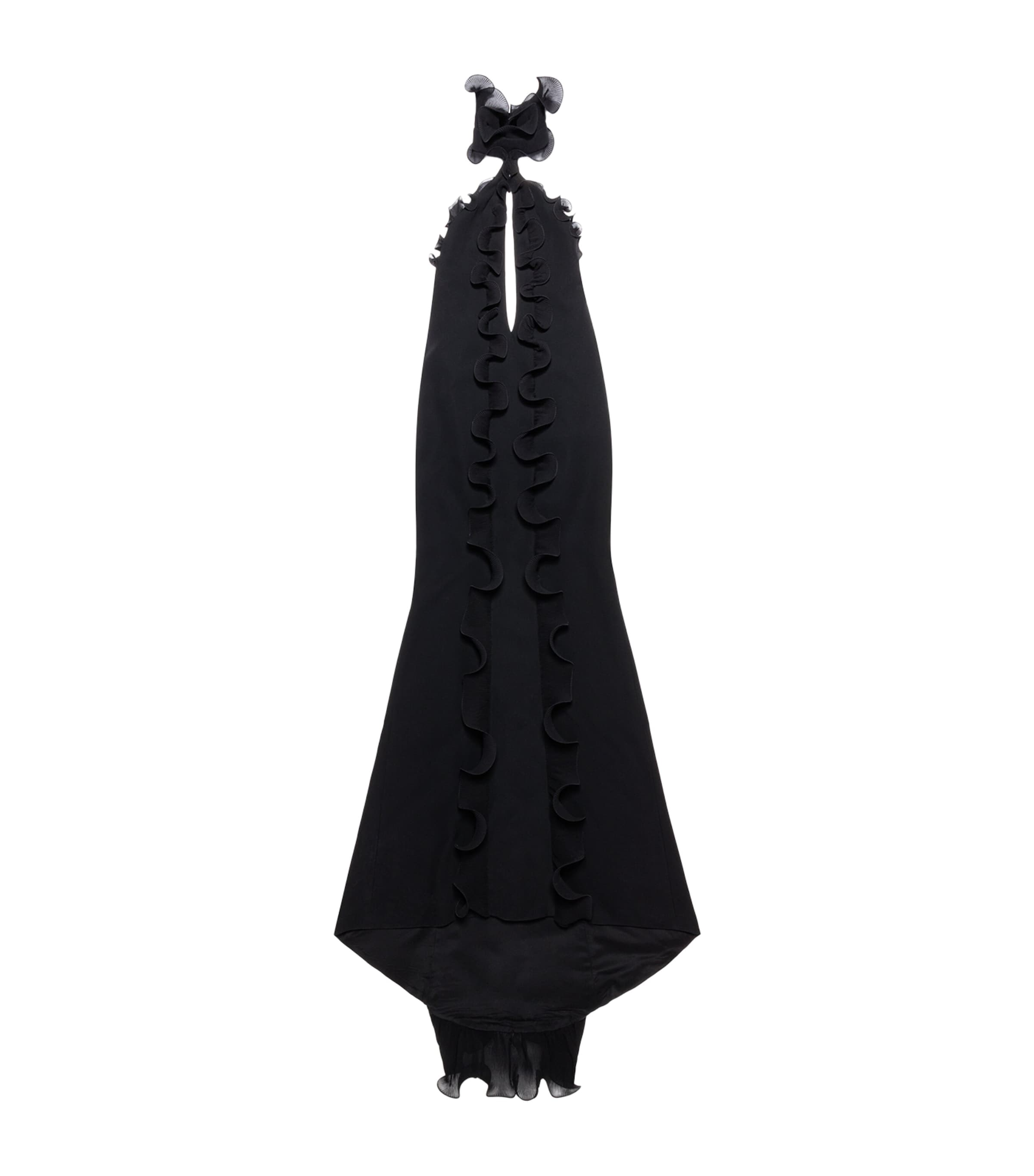 TOM FORD Womens Silk Crepe Ruffle Maxi Dress Naa Image 1