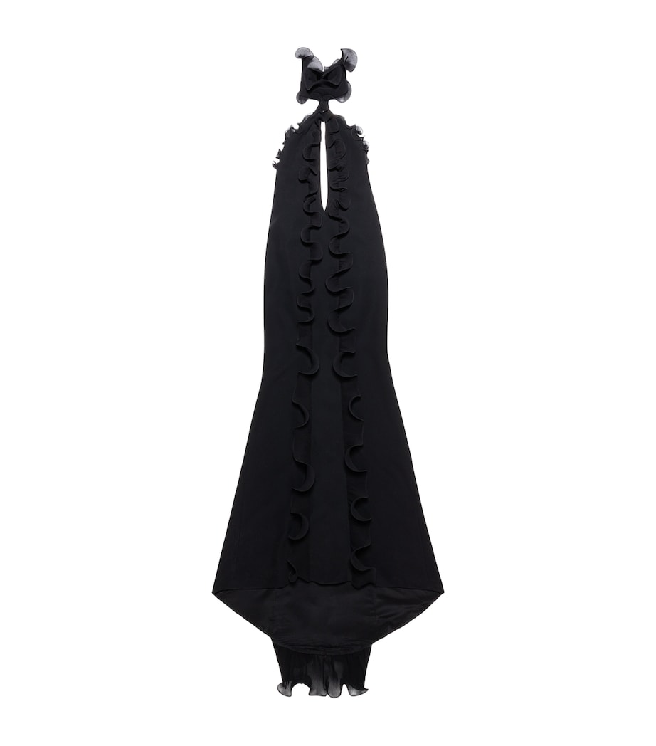 TOM FORD Womens Silk Crepe Ruffle Maxi Dress Naa Image 1