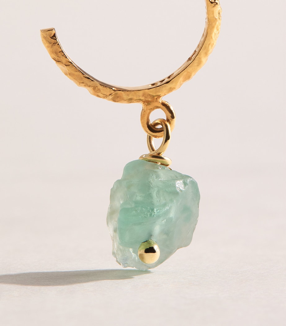 Hermina Athens Gold-Plated Turquoise Hoop Earrings Gold Image 4