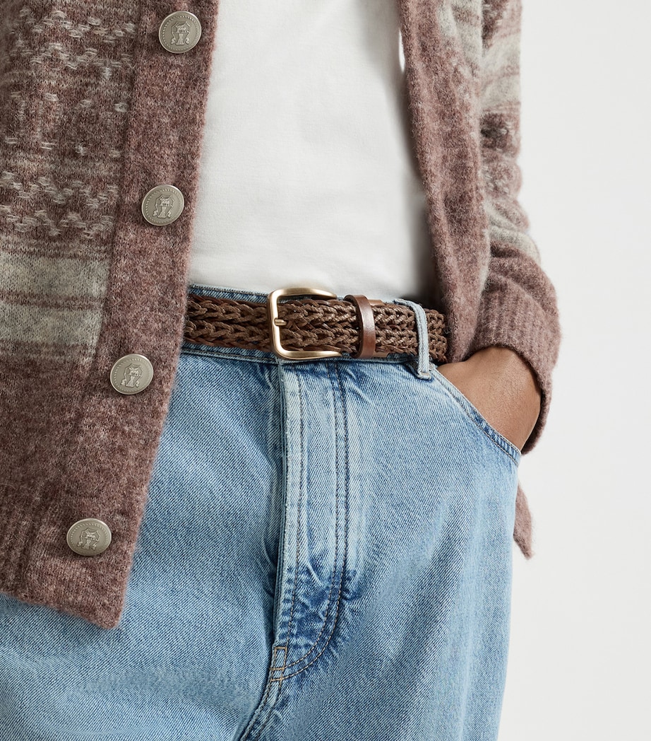 Brunello Cucinelli Leather Braided Belt Image 2