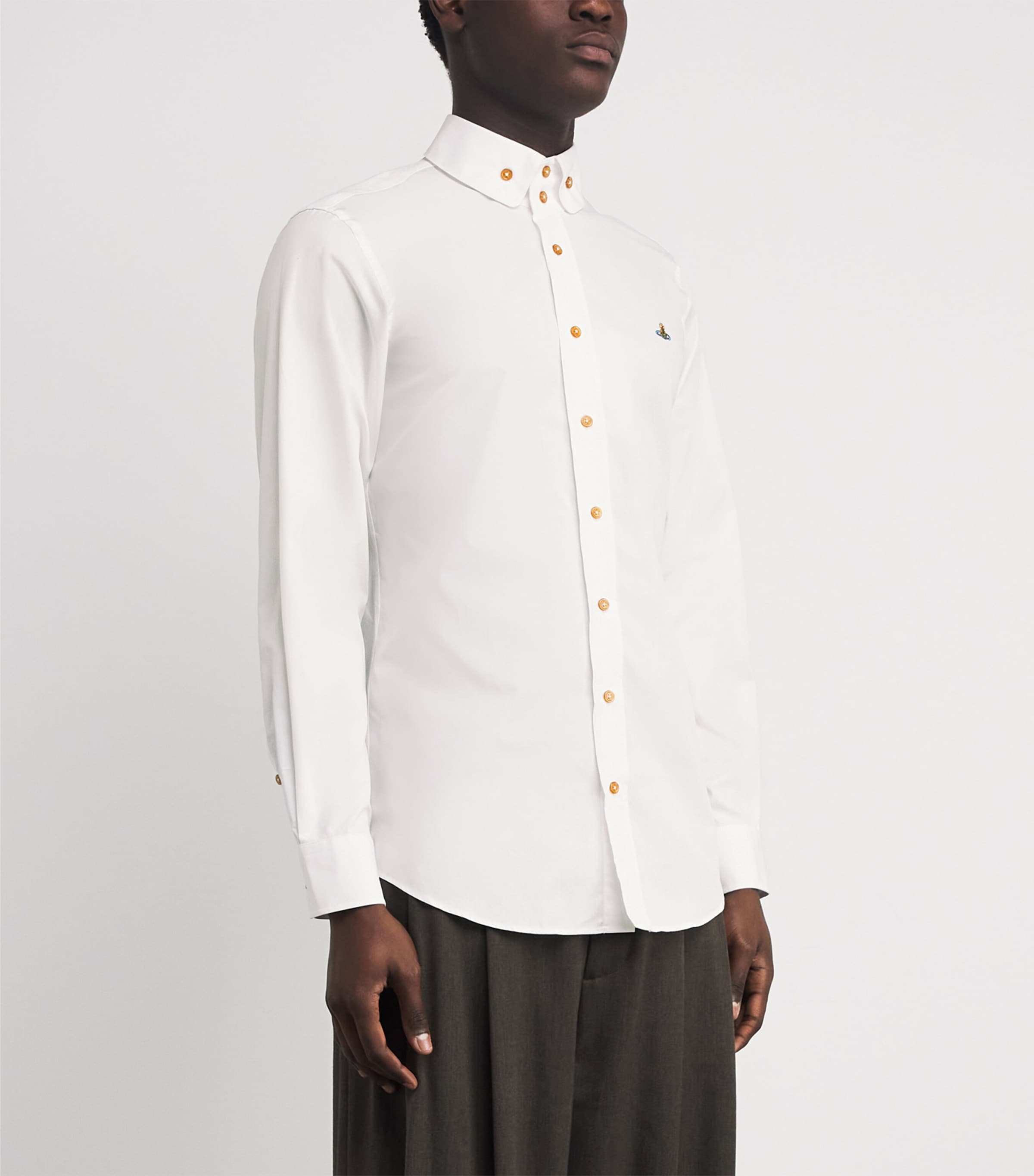Cotton 2-Button Krall Shirt A401 WHITE Image 3
