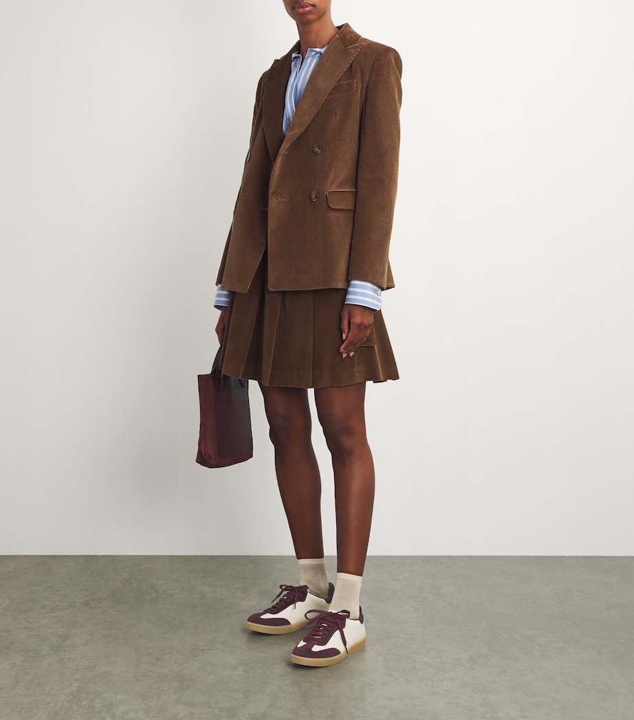 Weekend Max Mara Suede-Leather Sneakers Ruby Image 2