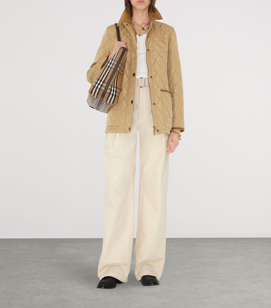 Quilted Barn Jacket FLAX/SAND IP CHECK Image 2