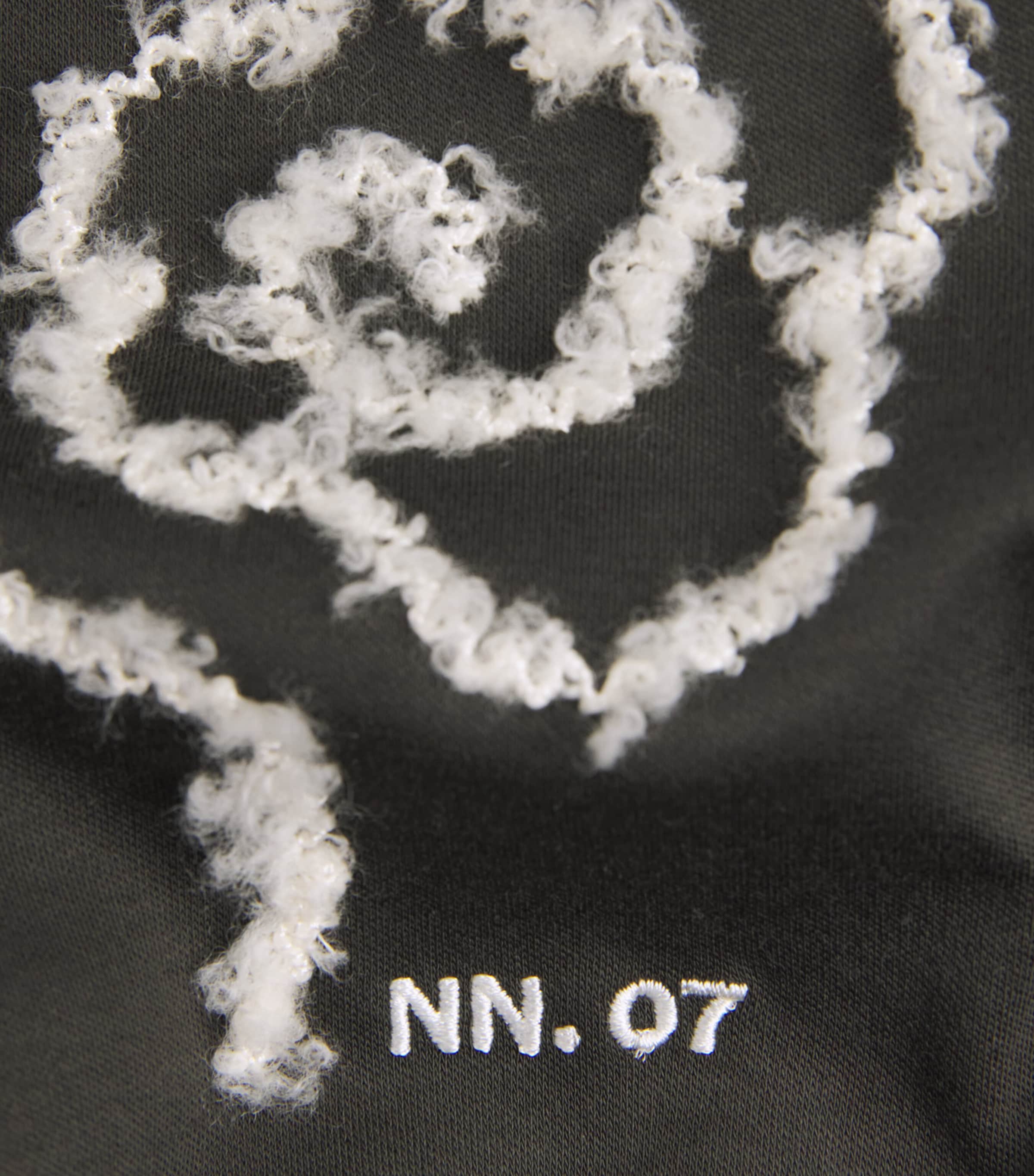 NN.07 Mens Organic Cotton Embroidered Pedro T-Shirt Dark Army Image 6