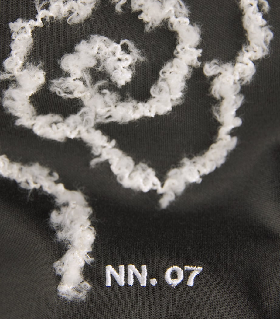 NN.07 Mens Organic Cotton Embroidered Pedro T-Shirt Dark Army Image 6