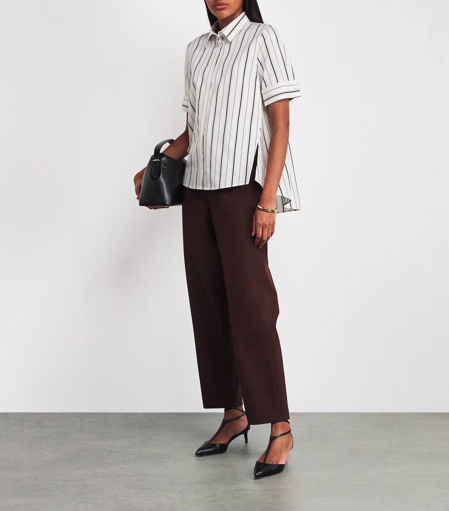 Cotton Stripe Trapeze Shirt IVRYB IVORY/BLACK Image 2