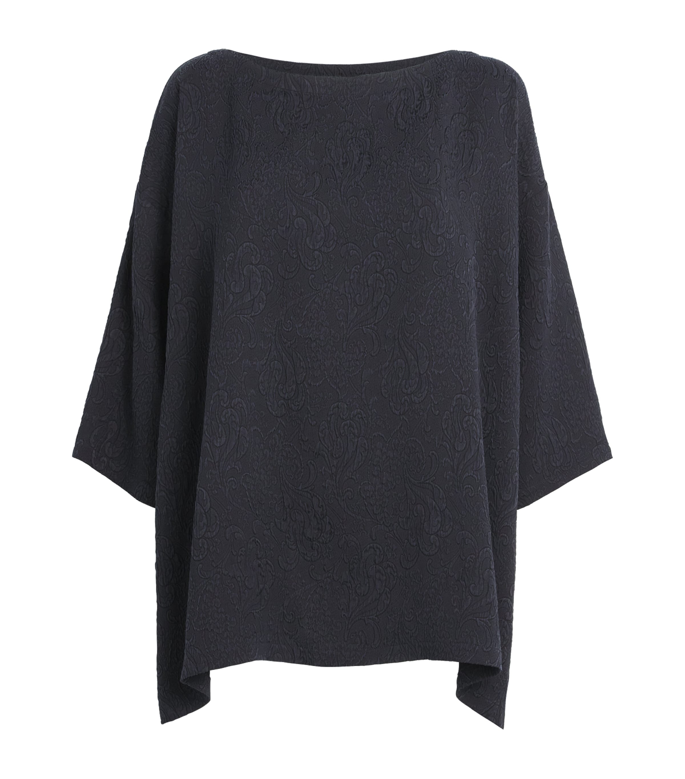 Silk Scoop-Neck Top NAVYDARK Image 1