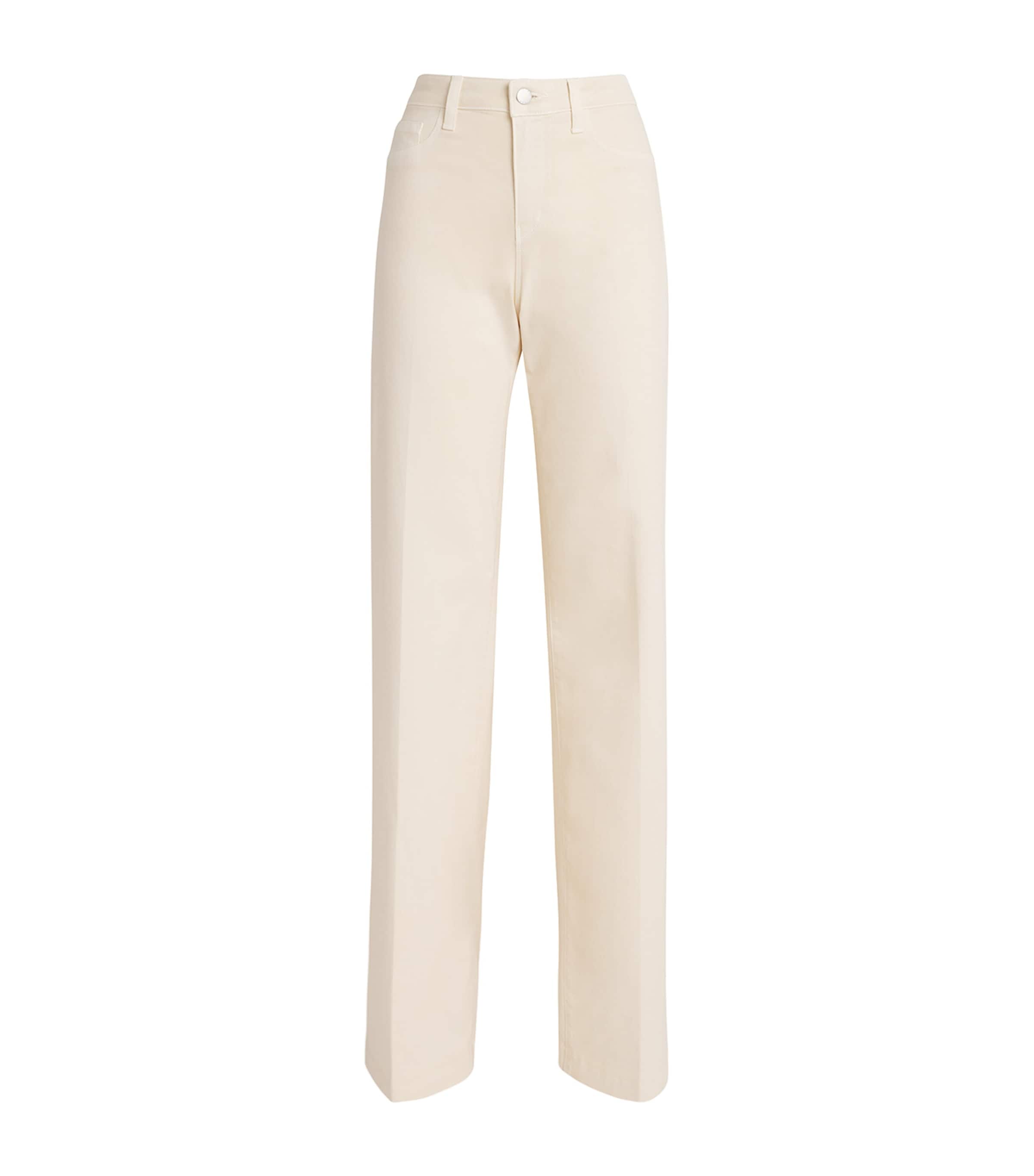 Shop L Agence Wide-leg Clayton Trousers In Ivory