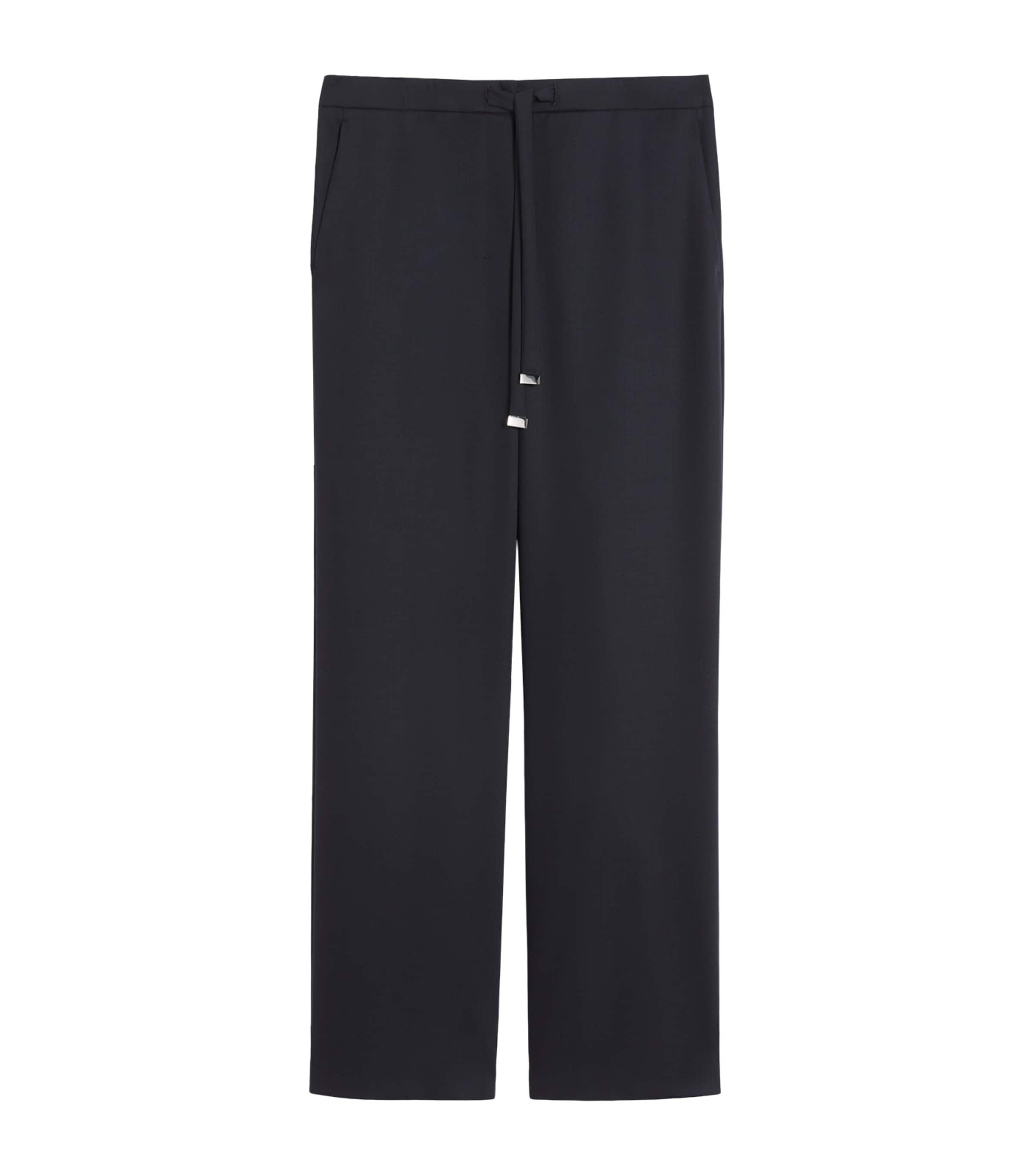 Max Mara Womens Wool Gabardine Cropped Trousers Ultramarine Image 1