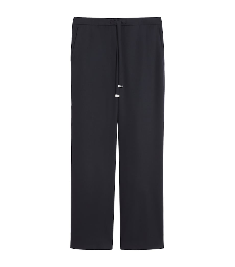 Max Mara Womens Wool Gabardine Cropped Trousers Ultramarine Image 1