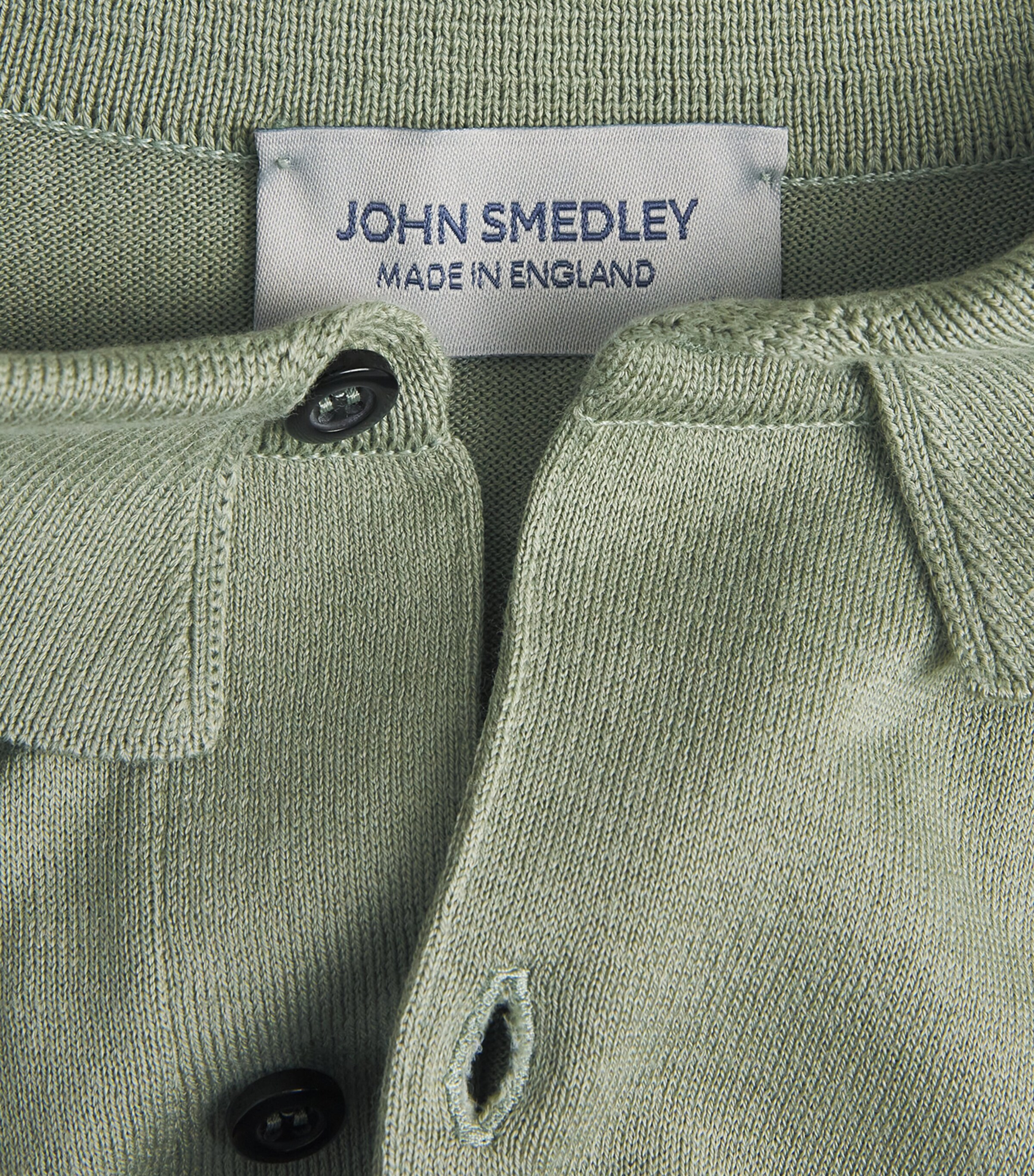 John Smedley Mens Sea Island Cotton Adrian Polo Shirt Mountain Mist Image 6
