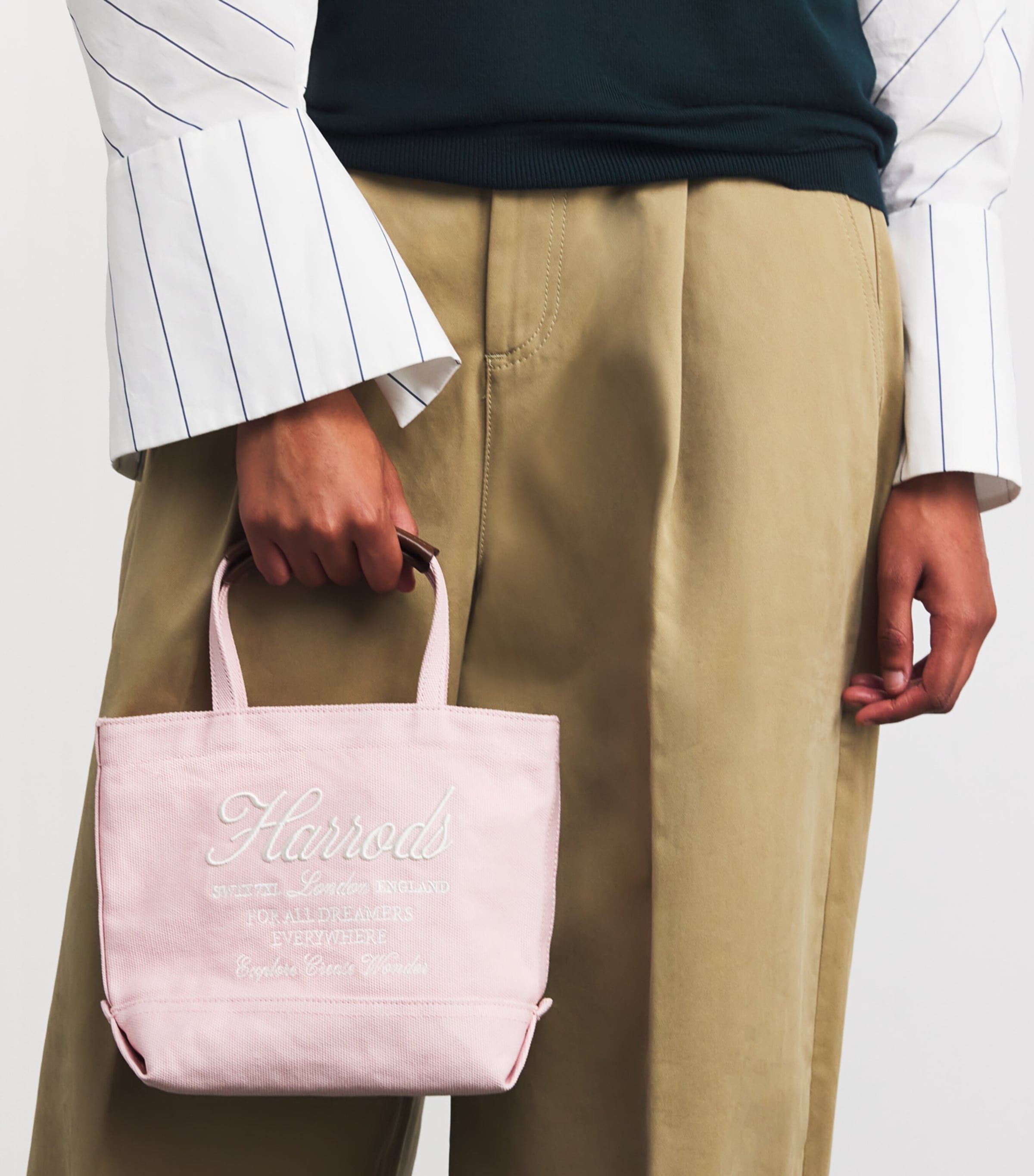 Small Embroidered Logo Tote Bag PINK Image 5