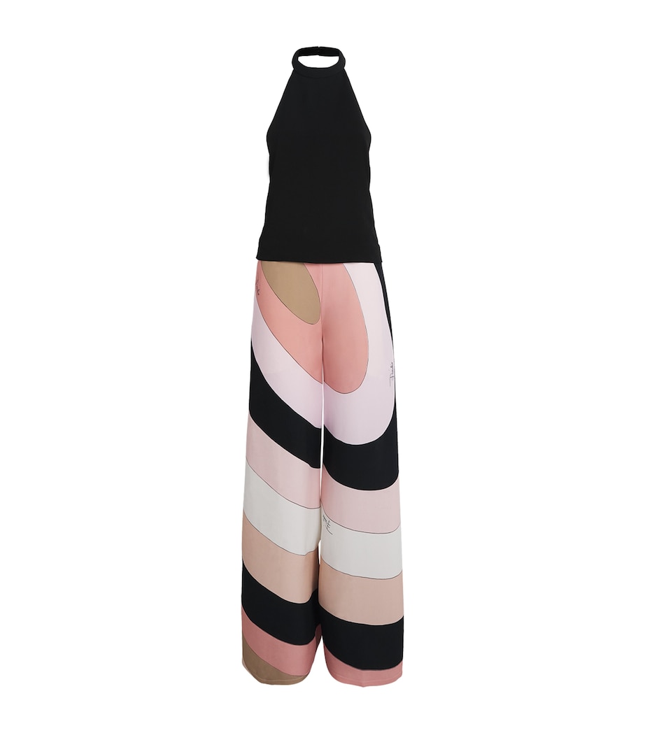 Iride Print Halterneck Jumpsuit 999 NERO Image 1