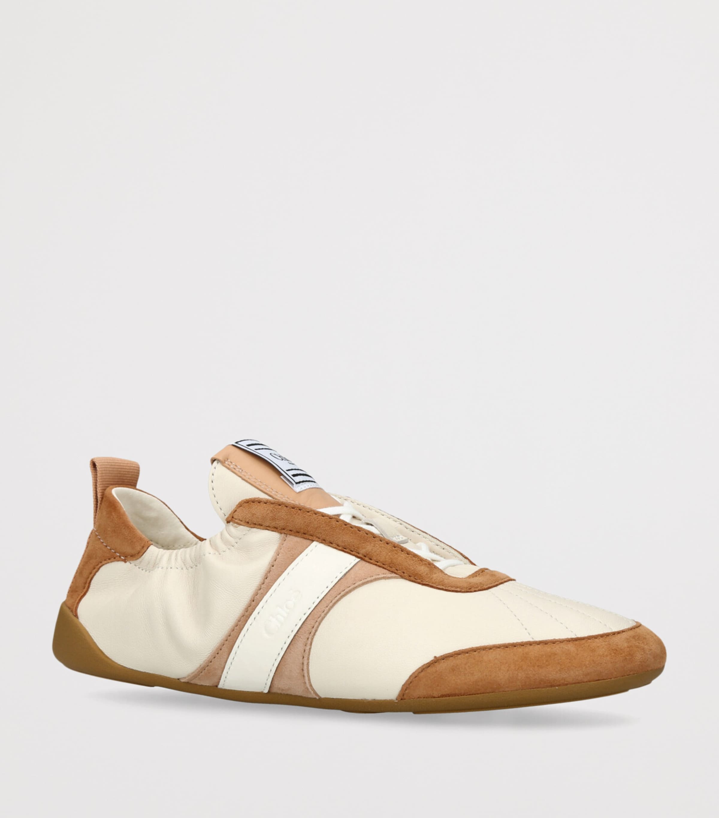 Chloé Leather-Suede Kick Sneakers Brown/oth Image 5