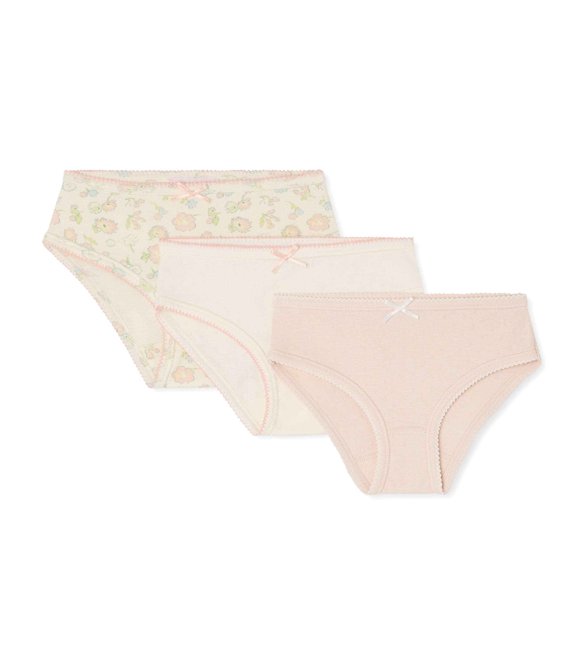 Bonpoint Set of 3 Cotton Knickers (4-12 Years) Fl Rose Fard Image 1