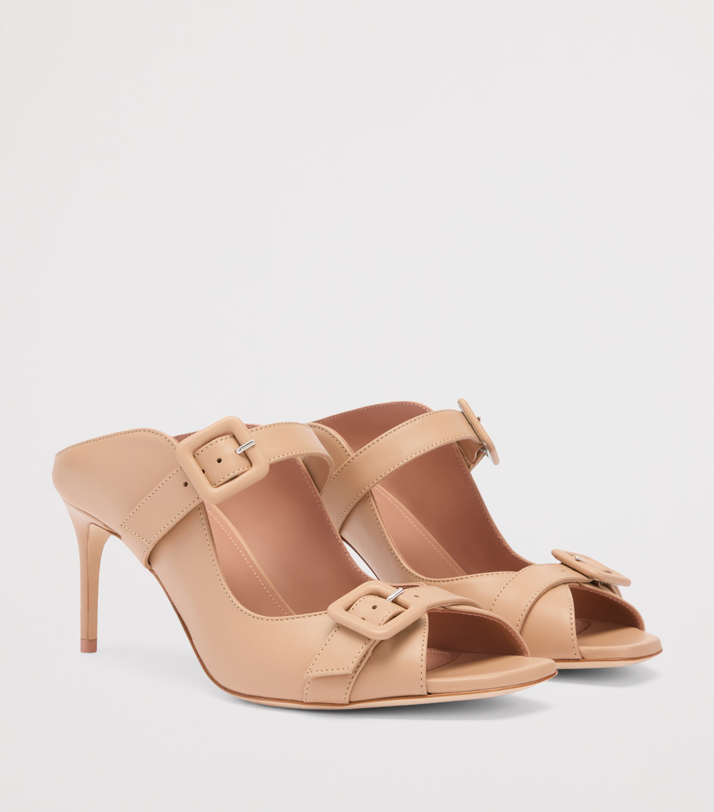 Leather Isobel Heeled Sandals 70 BUFF Image 3