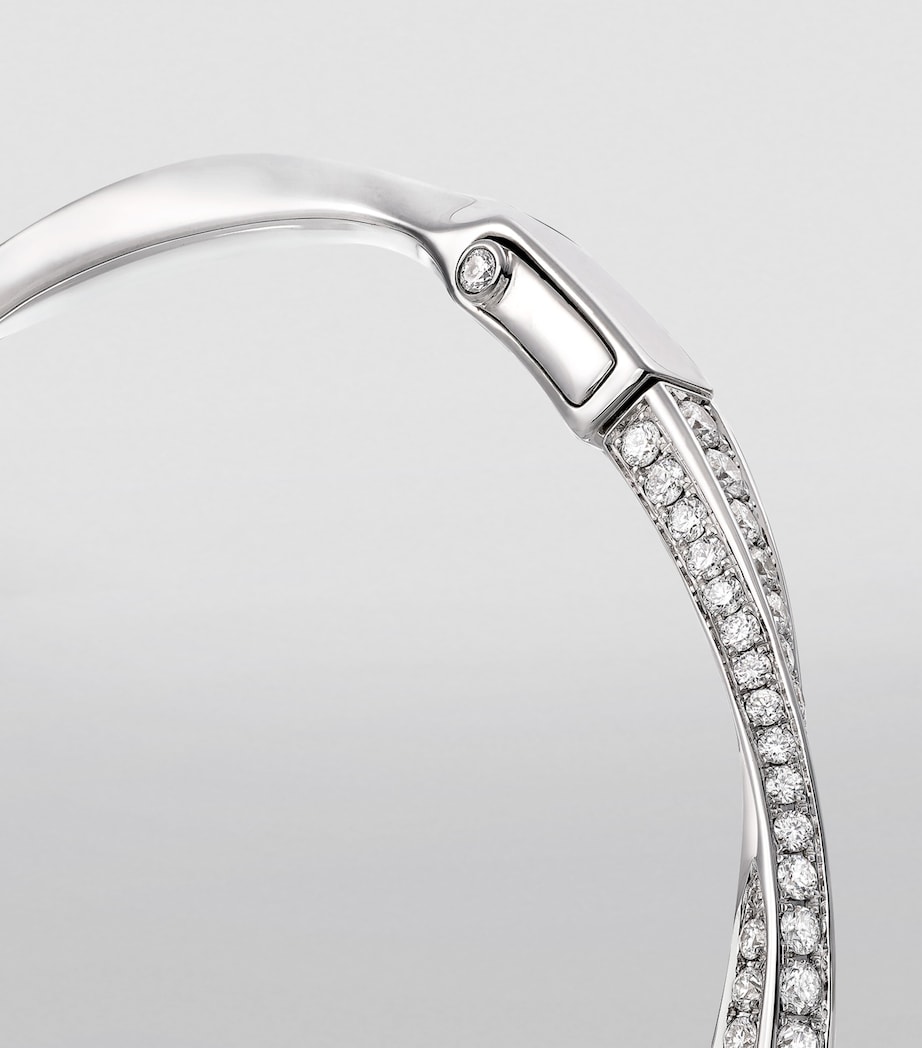 White Gold and Diamond Spiral Bangle WHITE GOLD Image 3