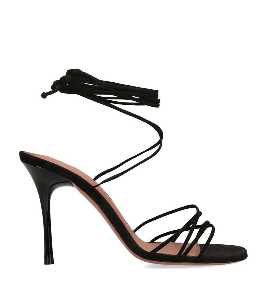 Amina Muaddi Lace-Up Lori Sandals 95 Black Image 1