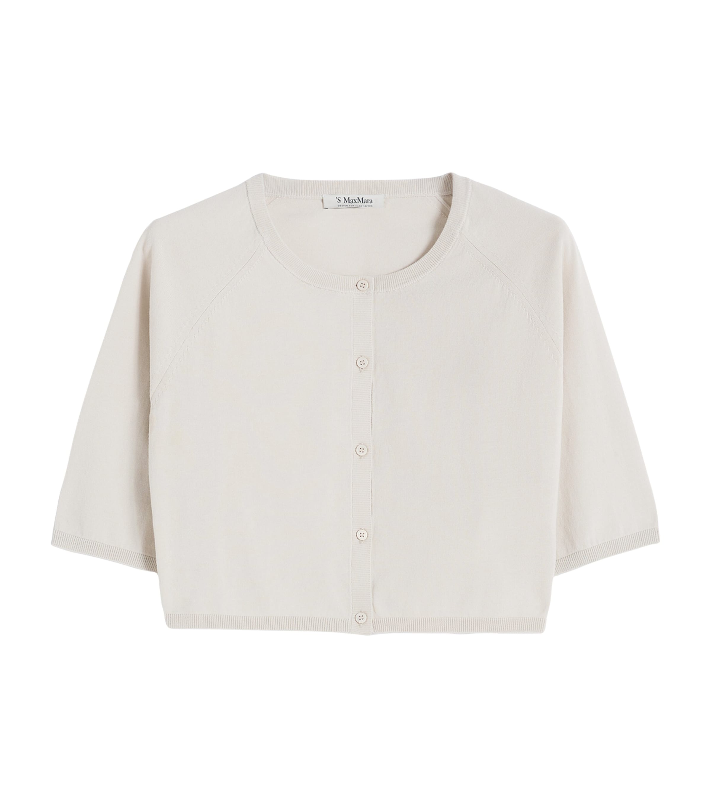 Max Mara Womens Cotton Cropped Cardigan White Image 1