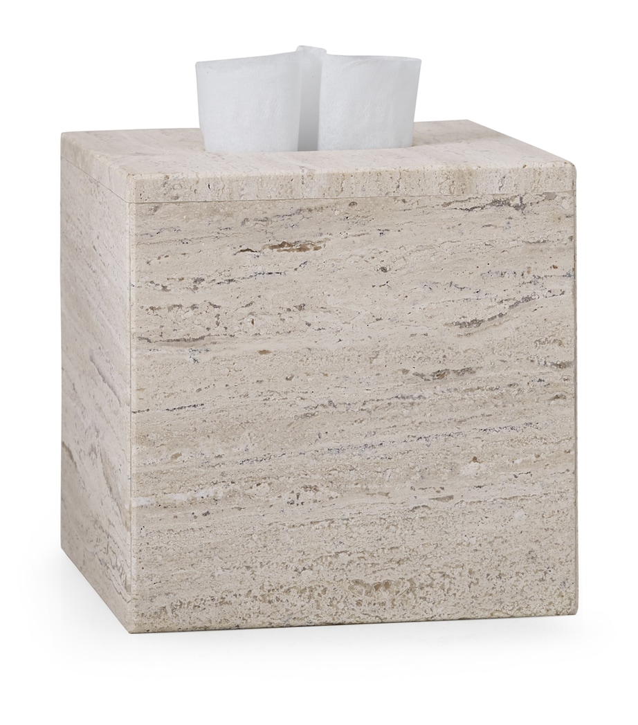 Aztec Travertine Tissue Box Cover BEIGE Image 1