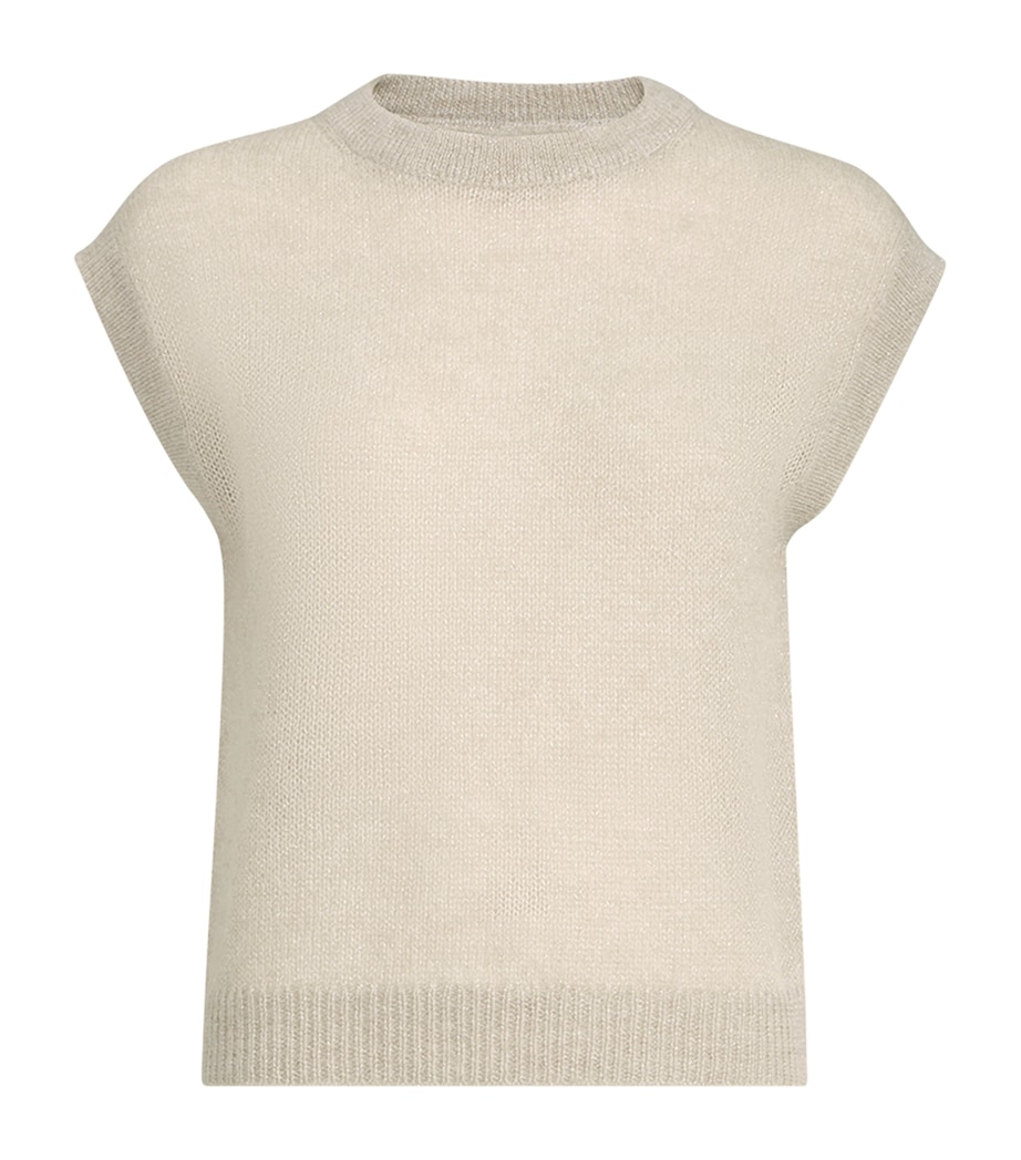 Brunello Cucinelli Womens Mohair-Blend Sweater Vest Avorio Image 1