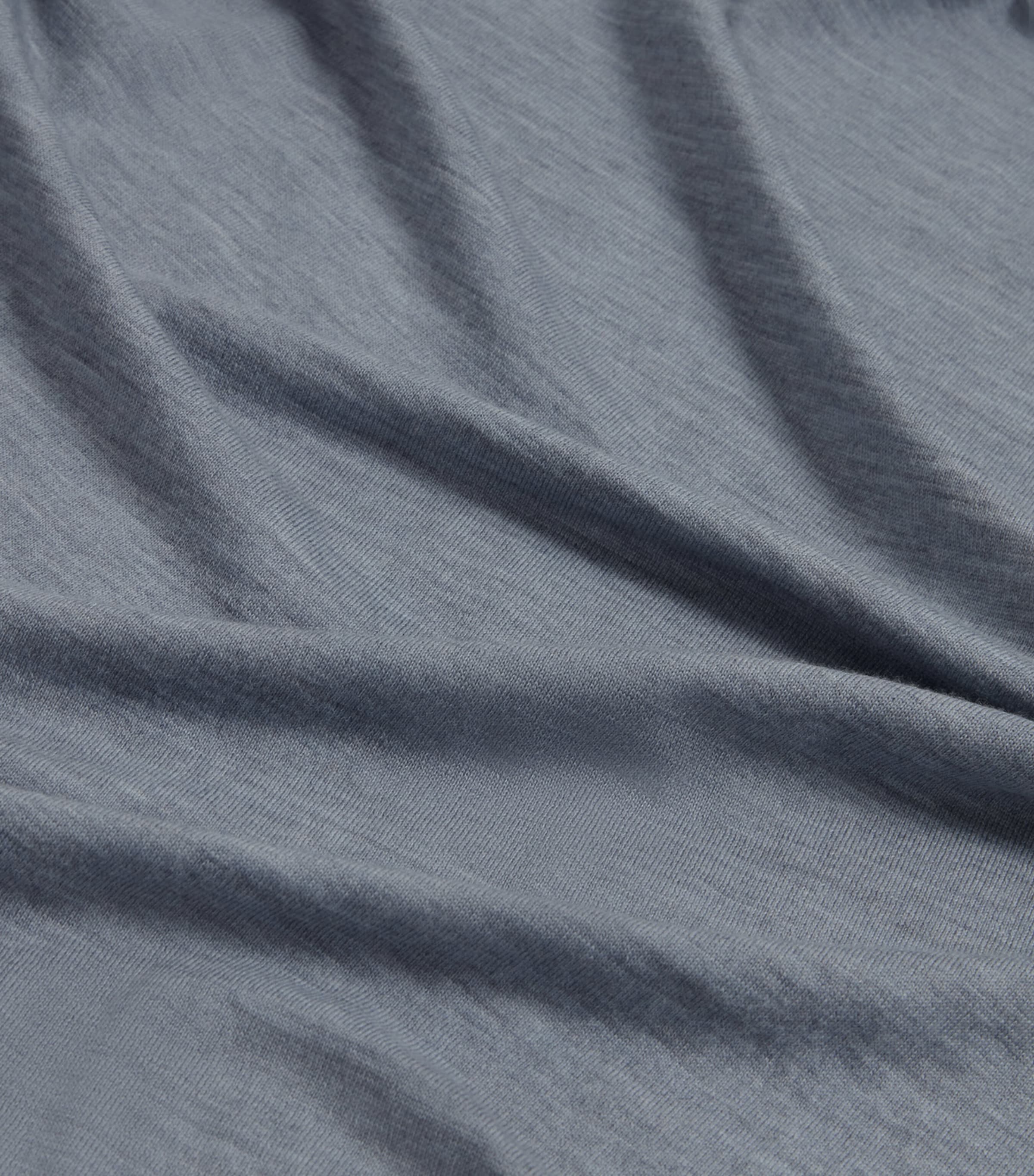 Superfine Virgin Merino Wool Shirt 483WASHED DENIM Image 5