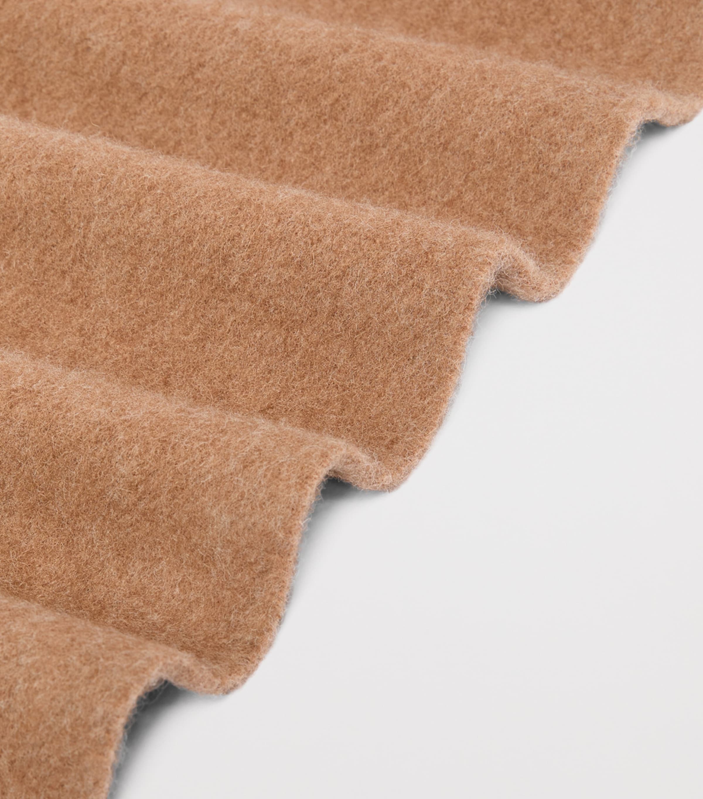 Max Mara Wool Fringed Logo Scarf Camel Image 3