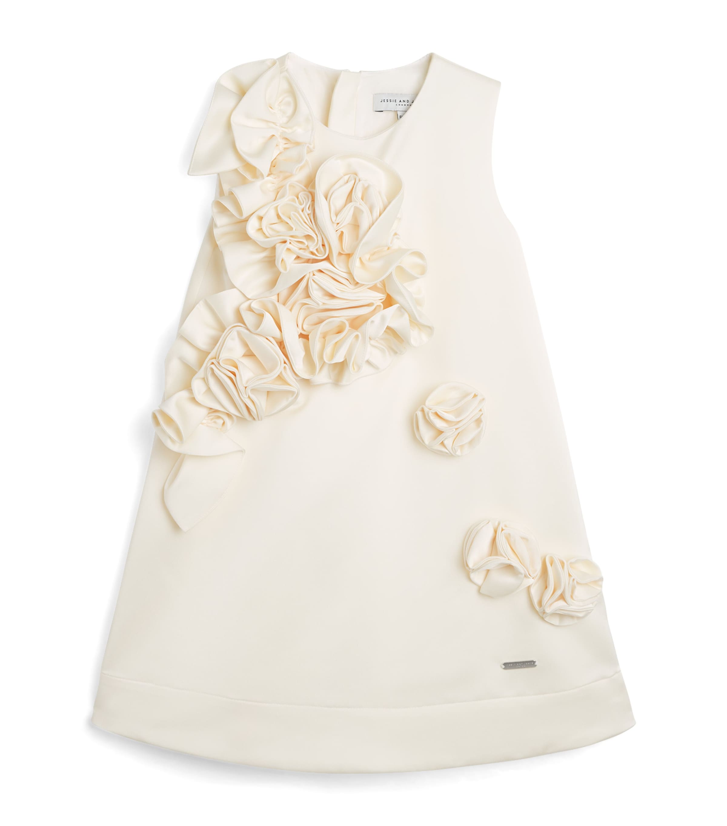 Appliqué Sweet Pea Dress (4-14 Years) 103CREME SATIN Image 1