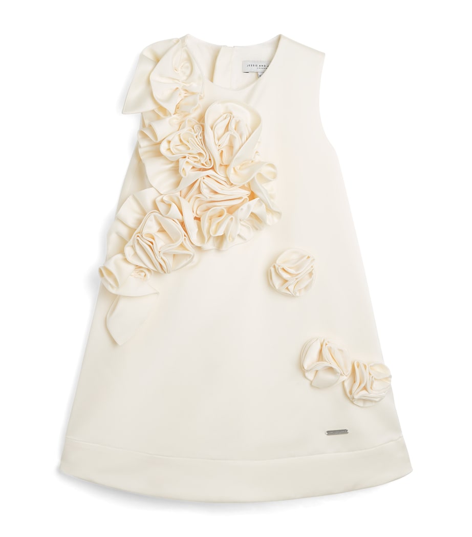 Appliqué Sweet Pea Dress (4-14 Years) 103CREME SATIN Image 1