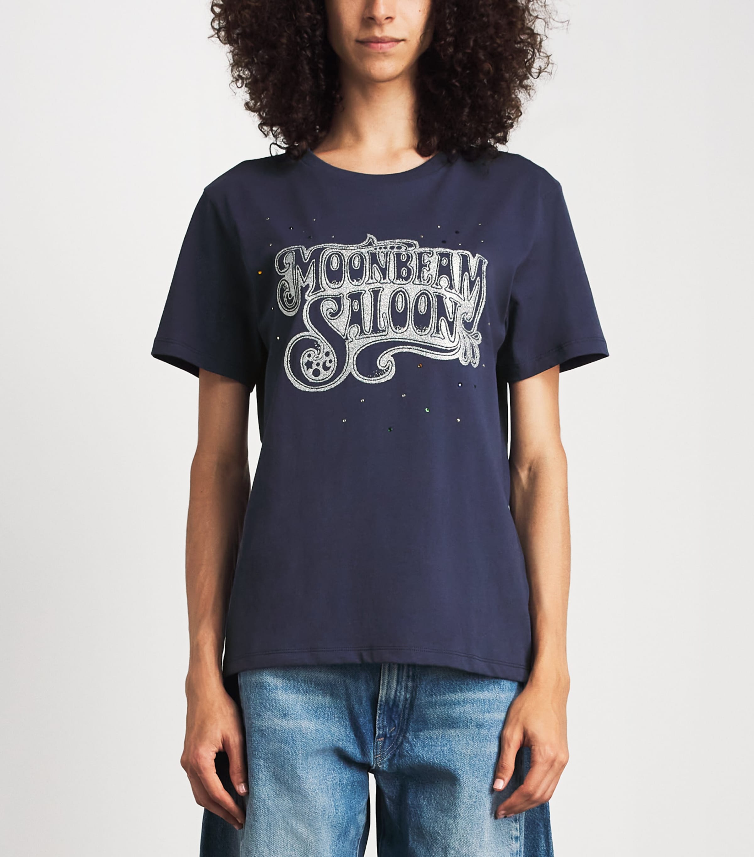 MOTHER Womens Cotton The Rowdy T-Shirt Moonbeam Saloon Image 4