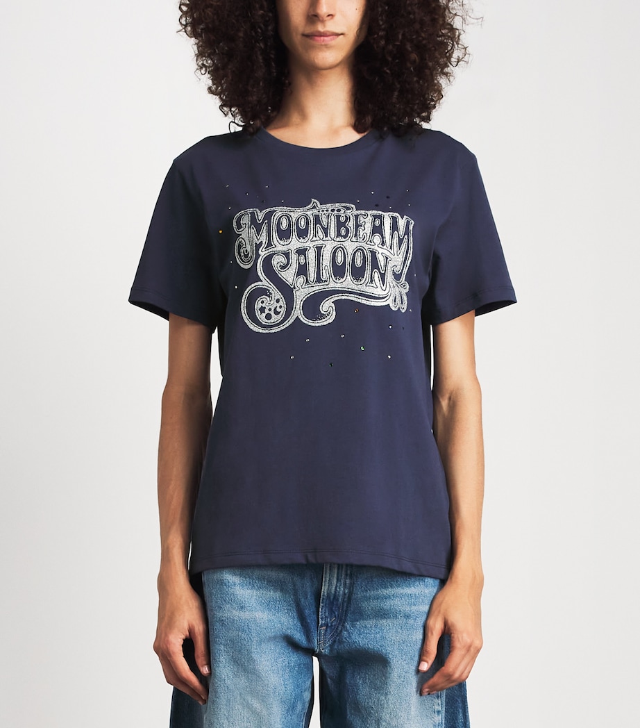 MOTHER Womens Cotton The Rowdy T-Shirt Moonbeam Saloon Image 4
