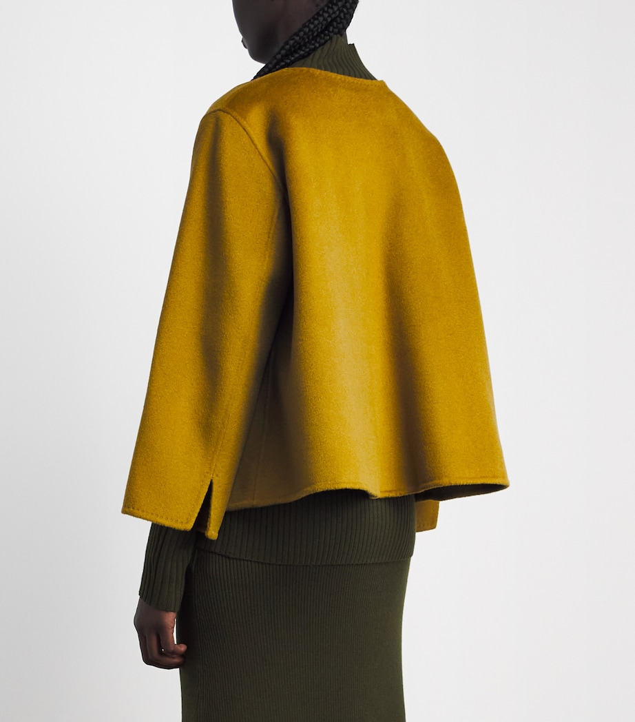 Wolk Morais Womens Cashmere Paletot Jacket Chartreuse Image 5