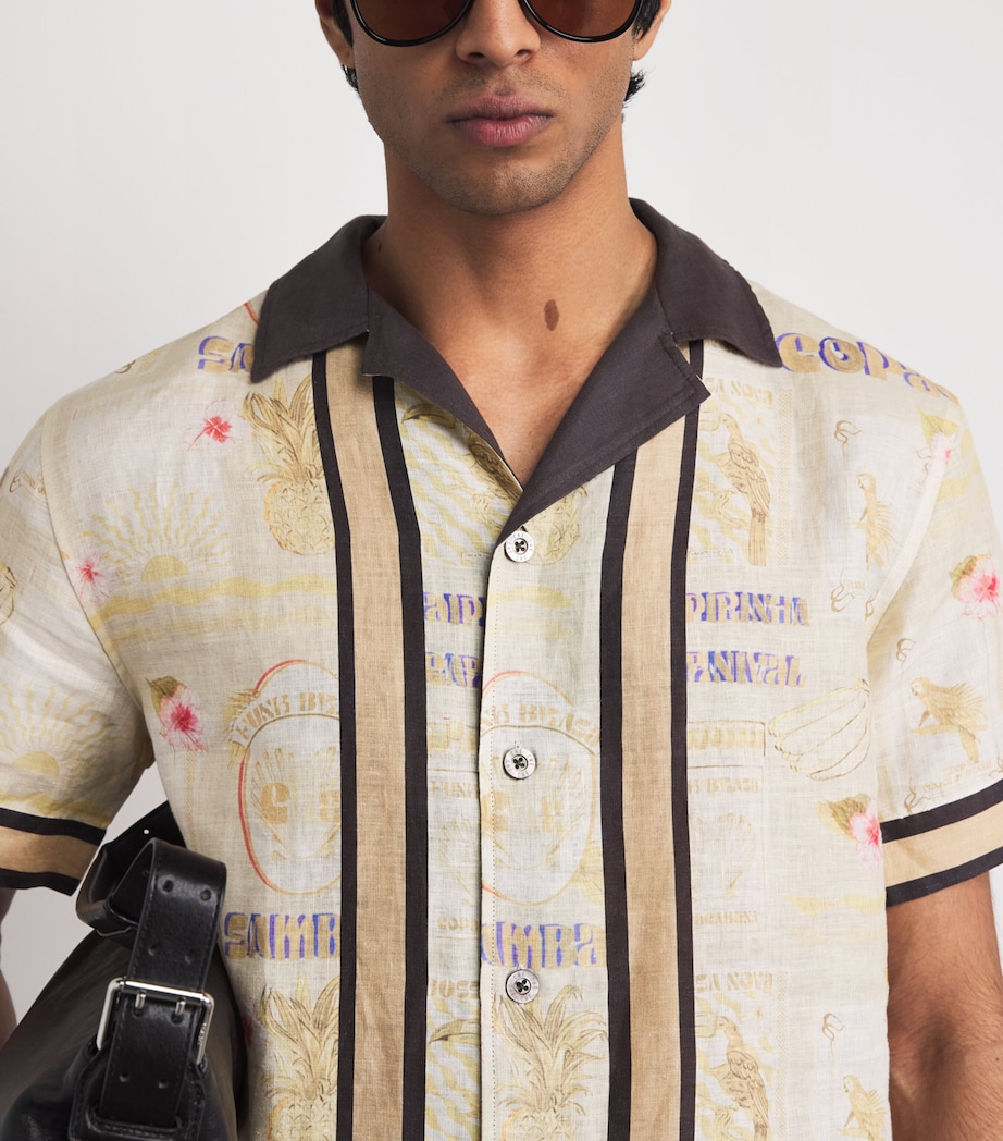 CHÉ Mens Linen Monte Cristo Shirt Ecru Image 3