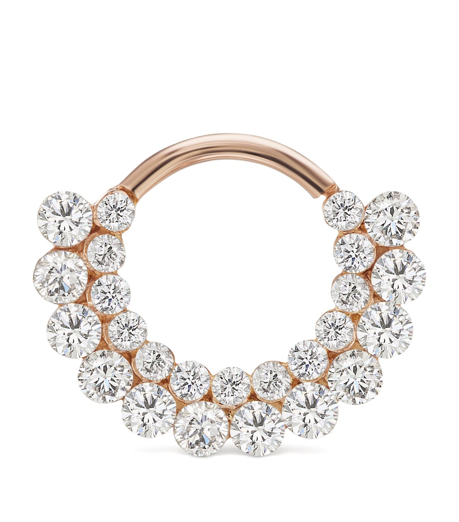 Gold Invisible Diamond Apsara Hoop Earring (9.5mm) ROSE GOLD Image 2