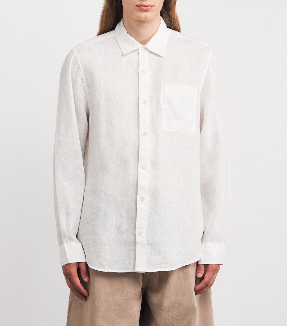 Linen Relaxed Shirt WHITE Image 3