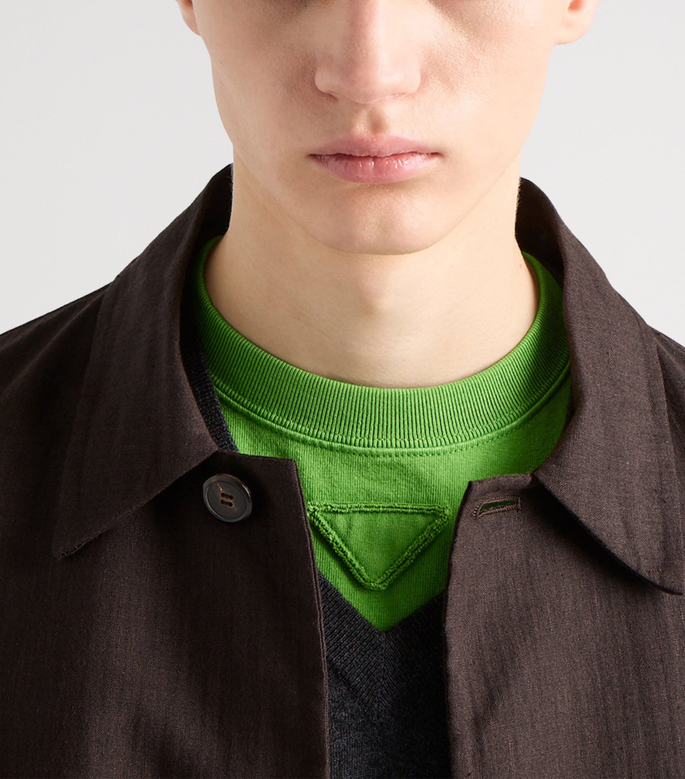 Prada Mens Cotton Fabric-Triangle T-Shirt Image 3